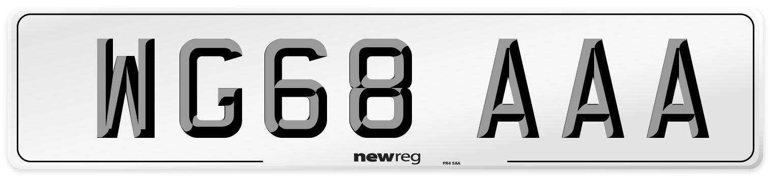 WG68 AAA Number Plate from New Reg